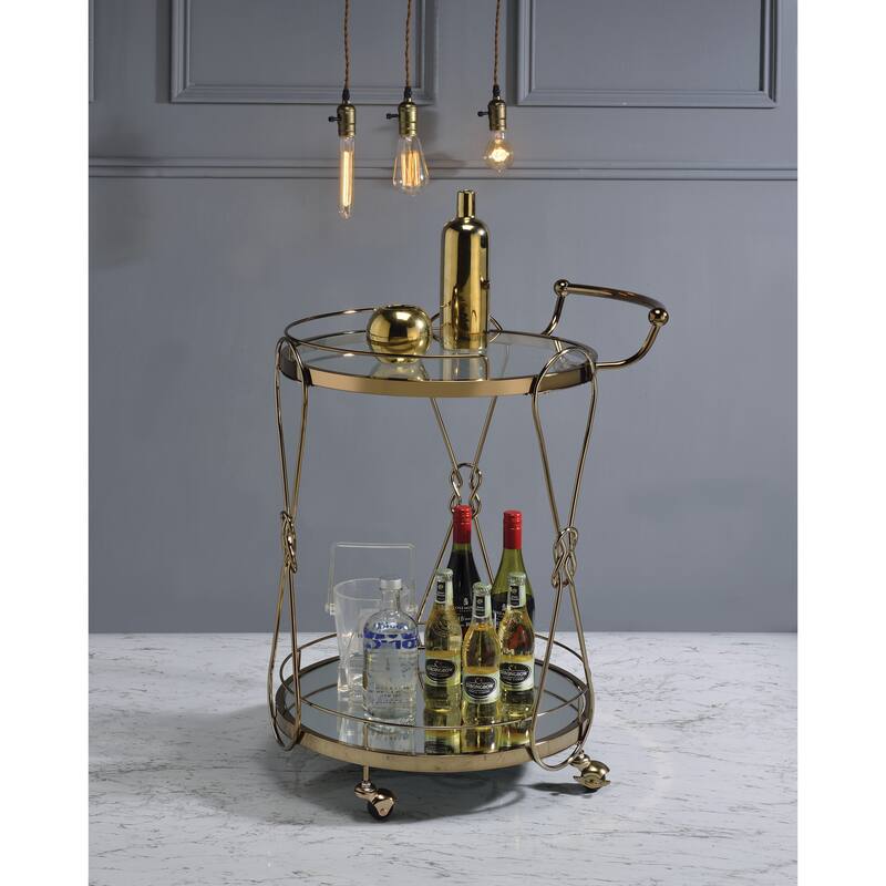 Zekera Champagne Finish Serving cart