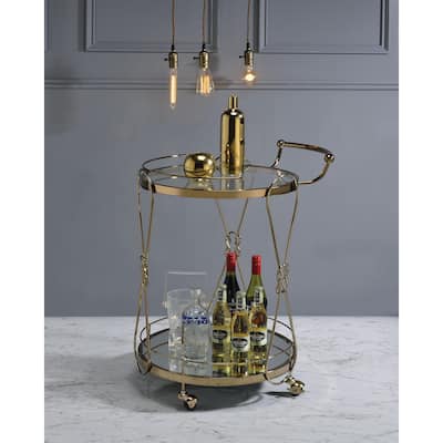 Zekera Champagne Finish Serving cart