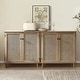 preview thumbnail 4 of 12, Art Leon Woven Rattan Wicker Doors Accent Cabinet Sideboards