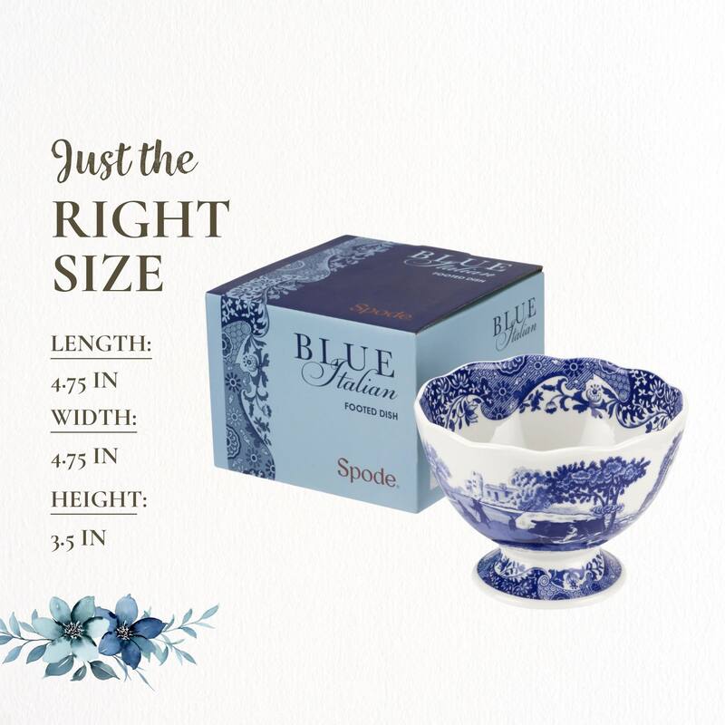 Spode Blue Italian Footed Serving Bowl - 4.75-Inch