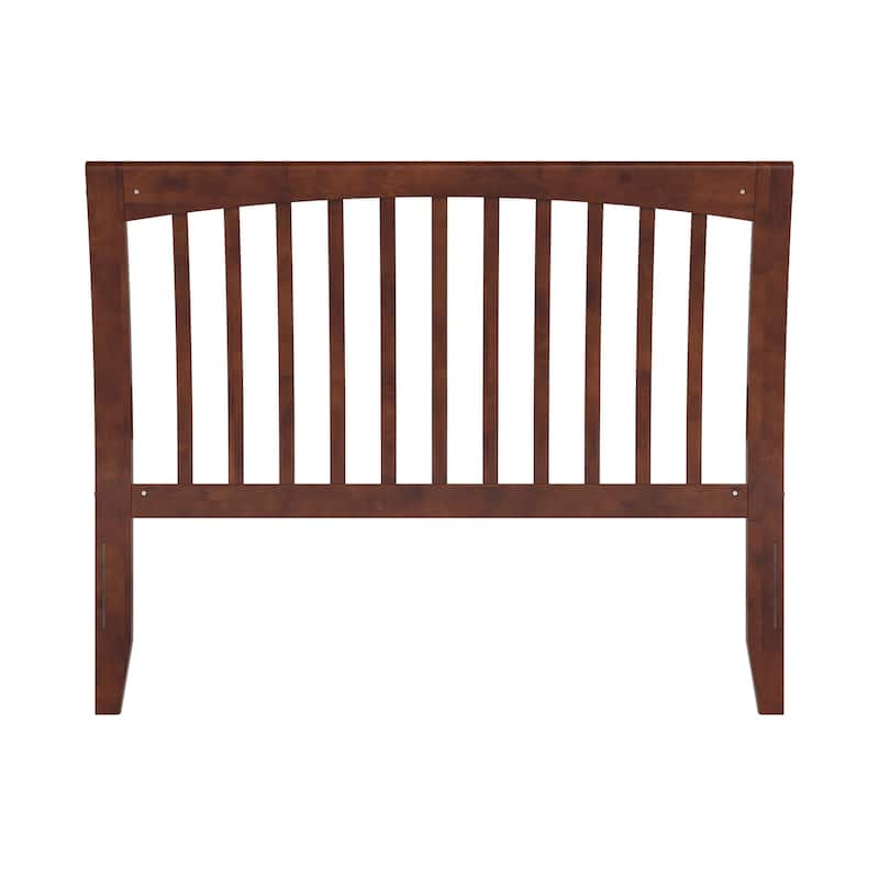 Solid Wood Slat Headboard - Sleigh Design Bed Frame - Walnut Finish - Full, Queen, King Sizes