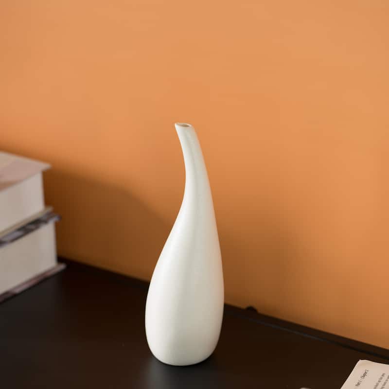 Modern White Ceramic Water Drop Vase