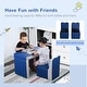 preview thumbnail 15 of 16, Qaba Kids Sofa 2-in-1 Multi-Functional Table Chair Set 2 Seat Couch Storage Box Soft Sturdy