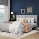 preview thumbnail 80 of 88, AUFANK Upholstered Platform Bed Frame with Headboard Wooden Slats Support Grey - King