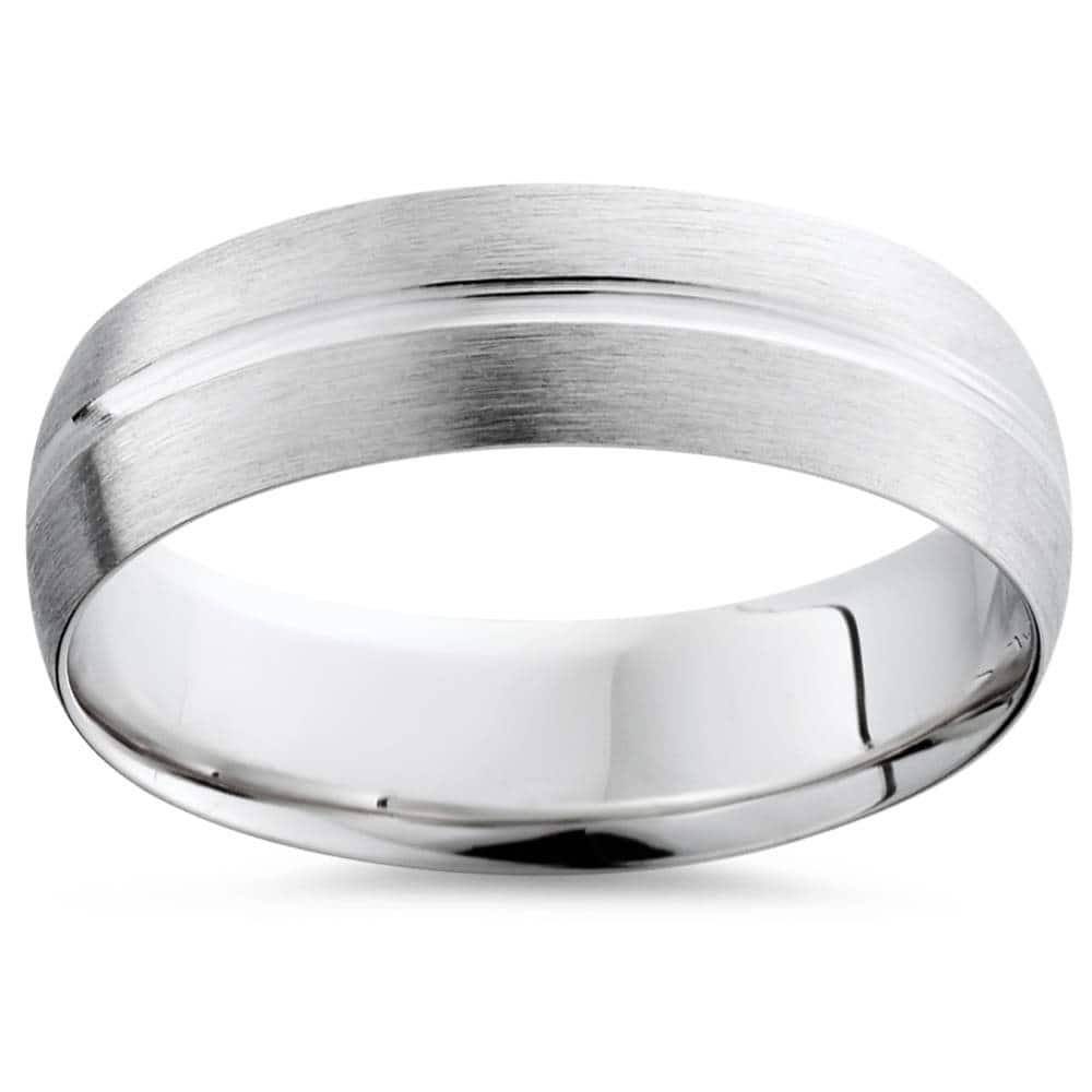 Bliss Diamond Channel Brushed Wedding Band 950 Platinum
