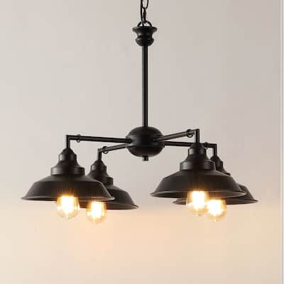 SAFAVIEH Lighting Jo 27" Vintage Chandelier (4-Bulb) - 28" W x 28" D x 83" H - Bronze