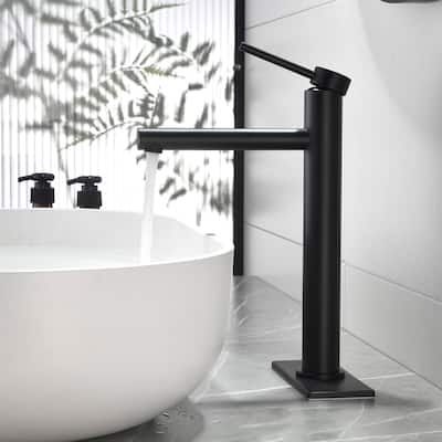 10.9"H Solid Brass Single-handle Bathroom Sink Faucet