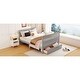 preview thumbnail 40 of 58, 2-in-1 Convertible Crib, Full Size Bed Frame with Drawers and 3 Height Options, Modern Baby Crib Toddler Bed with Guard Rail