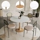 preview thumbnail 10 of 11, Bristol 40" Round Dining Table - Sintered Stone Top with Natural Wood Steel Pedestal Base - Modern Table for Kitchen & Dining