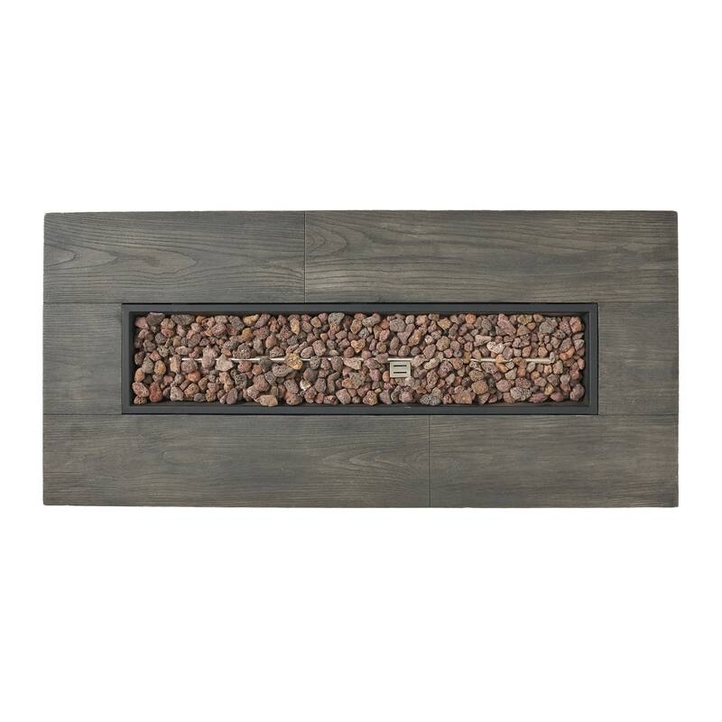 56 in. W x 26 in. D x 19 in. H Rectangle Propane Burning Outdoor Fire Pit
