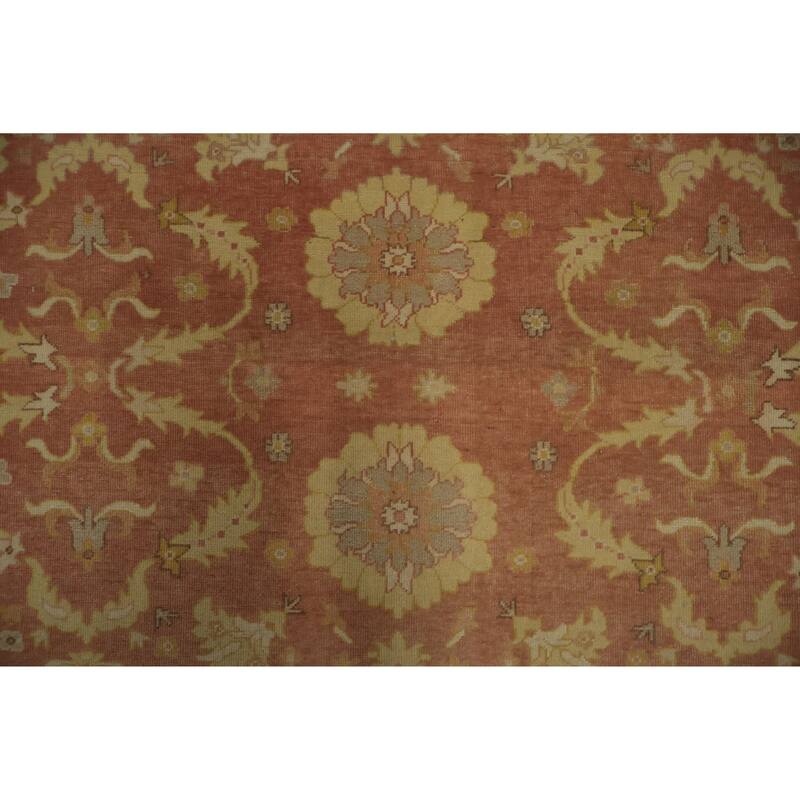 Hand Knotted Oriental 100% Wool Carpet Traditional Floral Oranges & Rust Ziegler Area Rug - 8' 2'' X 7' 9''