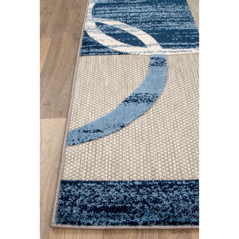 World Rug Gallery Modern Boxes Abstract Indoor/Outdoor Area Rug