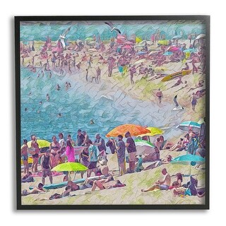 Stupell Abstract People on Beach Framed Giclee Art Design by Steve ...