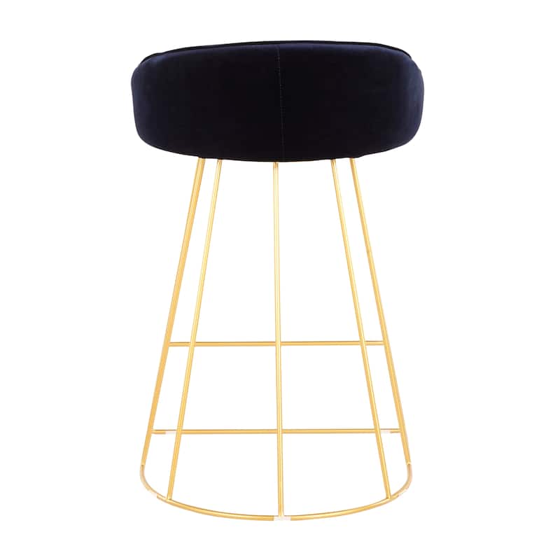 Silver Orchid Haid Velvet Upholstered Counter Stool (Set of 2)
