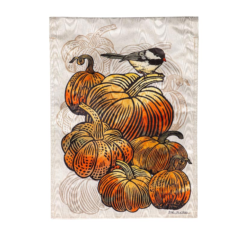 Beautiful Pumpkins Moire Garden Flag