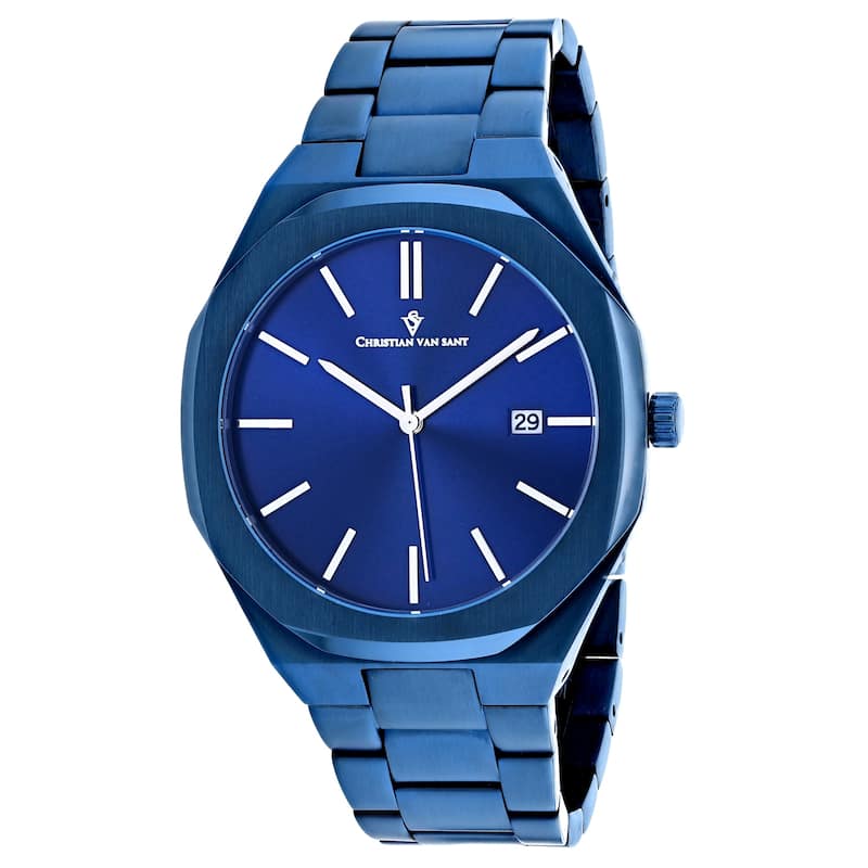 Christian Van Sant Men's Octavius Slim Blue Dial Watch - CV0526 - 6 (36)