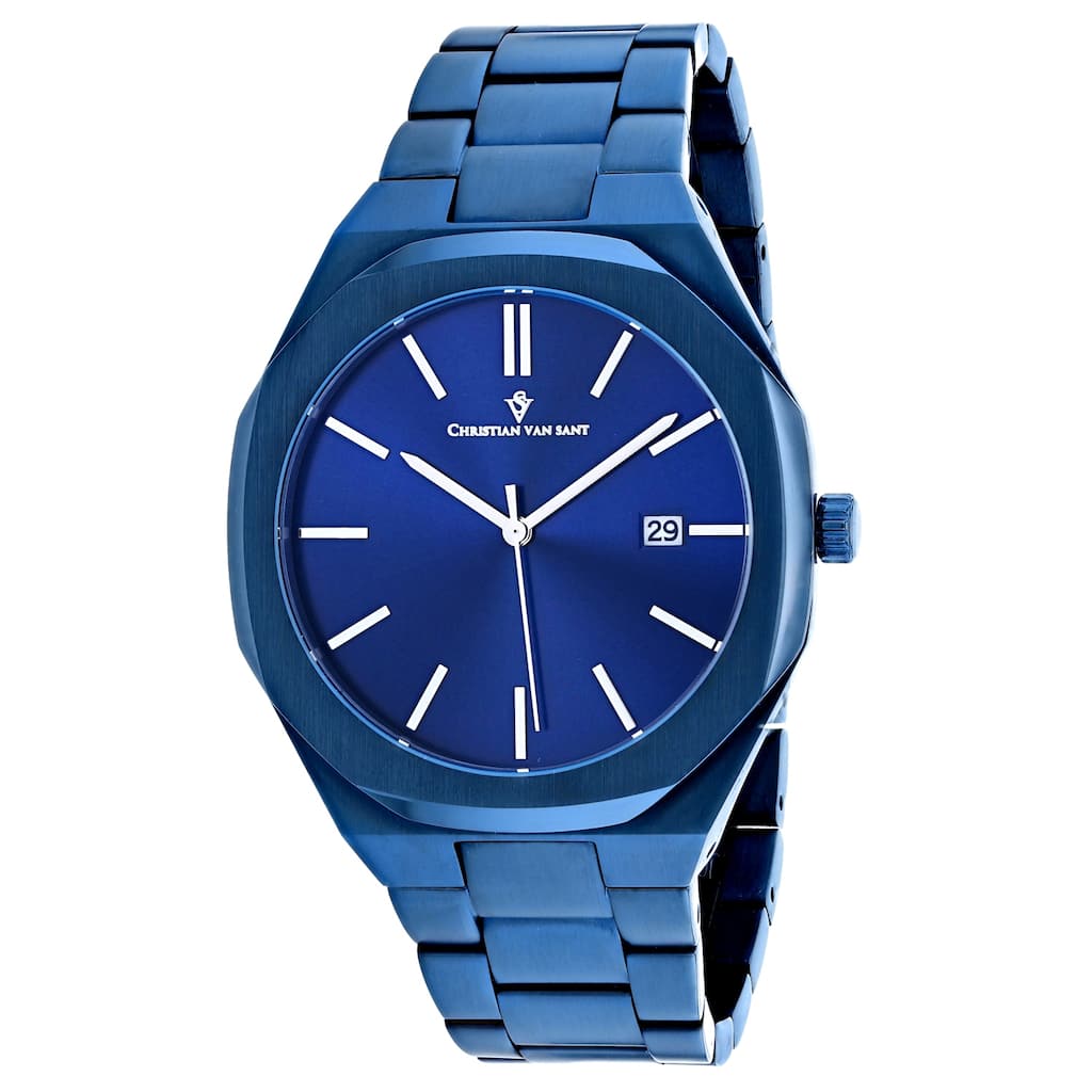Christian Van Sant Men's Octavius Slim Blue Dial Watch - CV0526 - 6 (36)