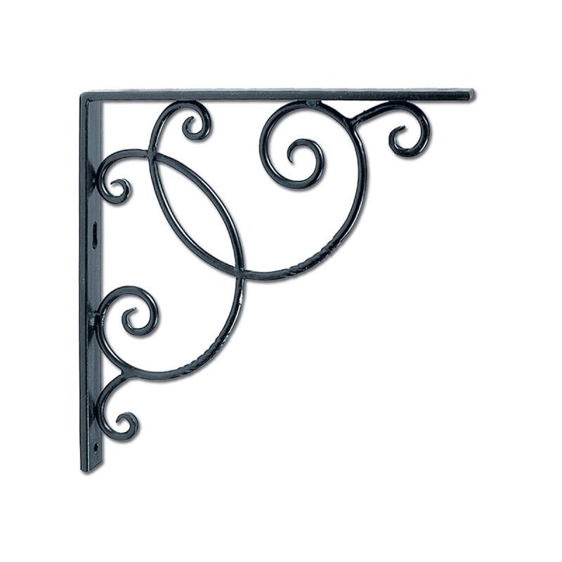 Achla Designs Scroll Shelf Bracket, 10 Inch Diameter, Black Powder Coat Finish