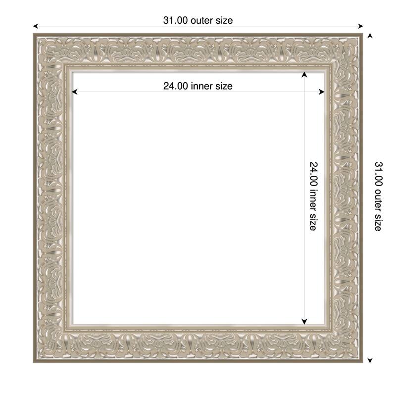Luxe Framed Dry Erase Magnetic Board - 31 x 31 in - Luxe Silver Cream