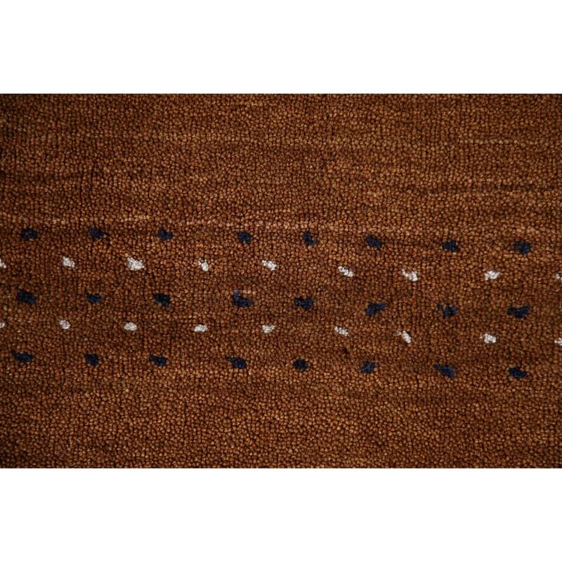 Brown Animals Tribal Gabbeh Oriental Area Rug Wool Carpet - 4'8"x 6'6"