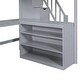 preview thumbnail 12 of 10, Full Size Loft Bed with Built-in L-Shaped Desk, Storage Shelves, and Storage Staircase