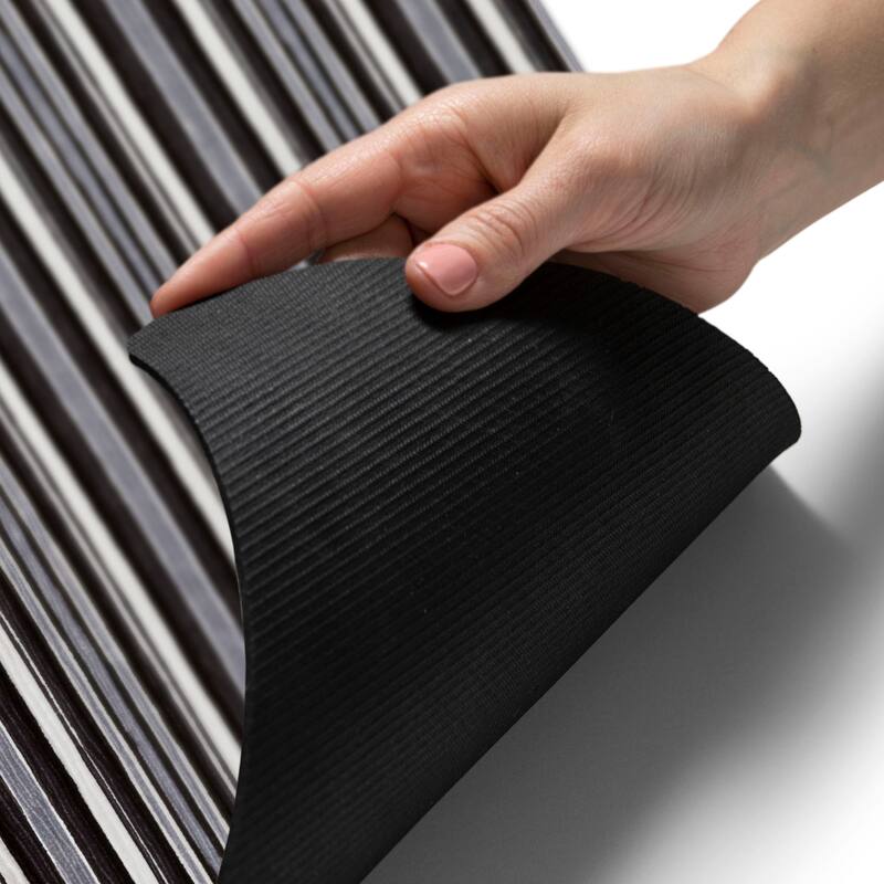 SoHome Smooth Step Striped Machine Washable Kitchen Mat, 24"x35"