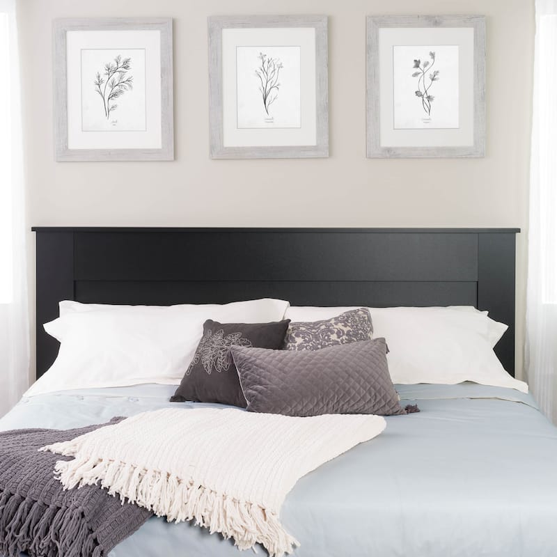 Prepac King Flat Panel Headboard - durable black