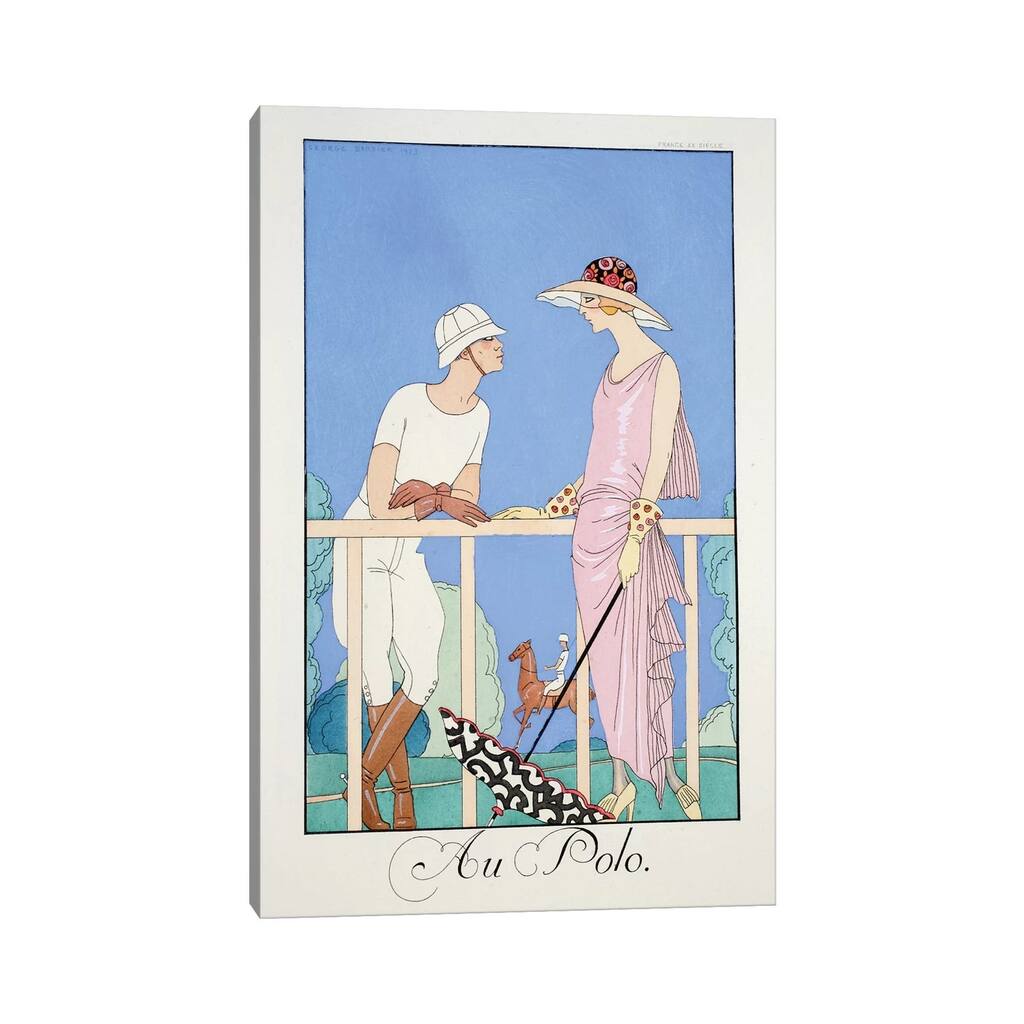iCanvas "At The Polo, Almanach des Modes Presentes, Passees et Futures, 1924" by George Barbier Canvas Print