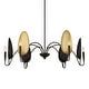 preview thumbnail 6 of 13, Uttermost Warwick 6 Light Matte Black Chandelier - 41.5"W x 41.5"D x 19"H
