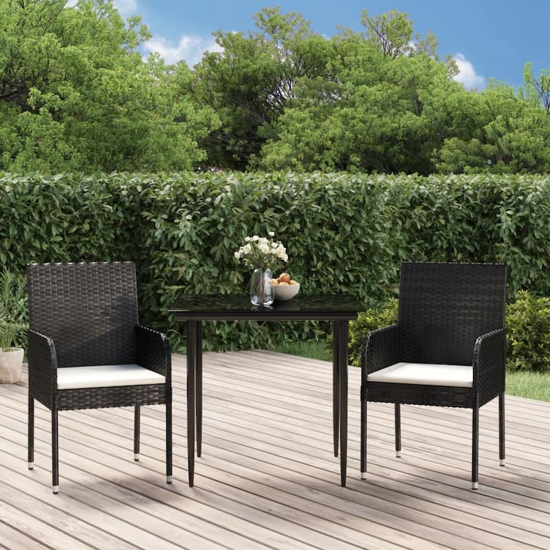 vidaXL Patio Dining Set Outdoor Rattan Wicker Table and Chair Set for Porch