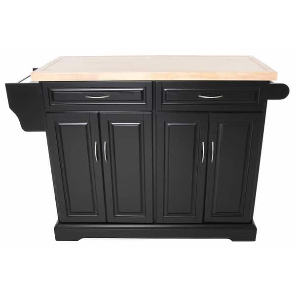 Shop Zenvida Kitchen Island Cart With Wood Top Free Shipping