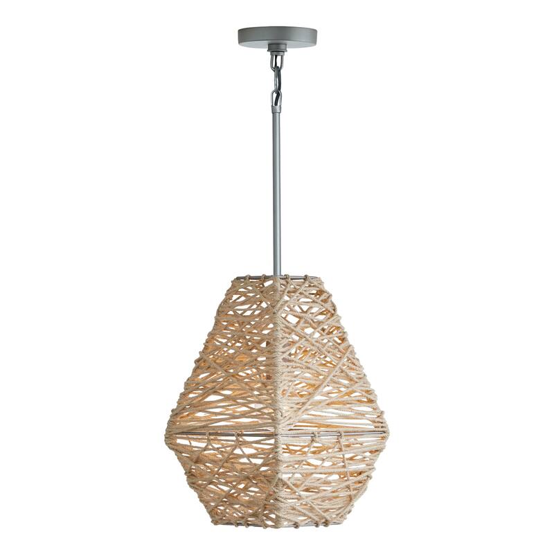 Finley 1-light Grey/ Natural Jute Hanging Pendant