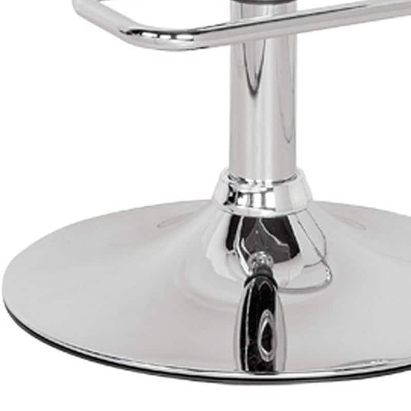 Acrylic Adjustable Height Pedestal Bar Chair with Swivel and Footrest - 16” x 15” x 26” (D x W x H)