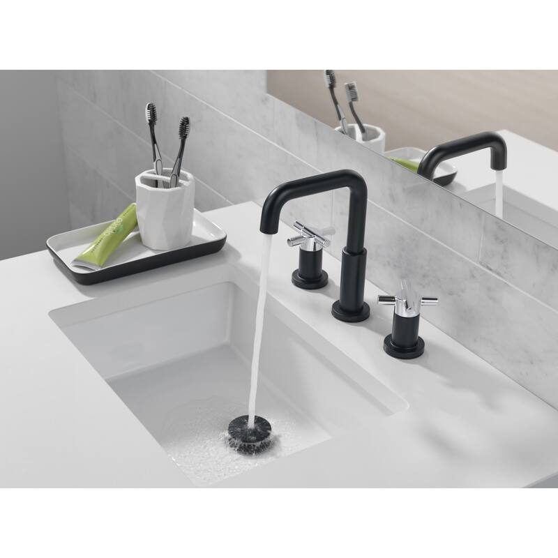 Delta 35894LF Nicoli 1.2 GPM Widespread Bathroom Faucet with Cross