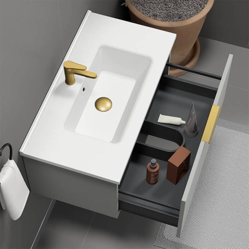 Nameeks Bodrum-3318-W Bodrum 33" Wall Mounted Single Basin Vanity Set