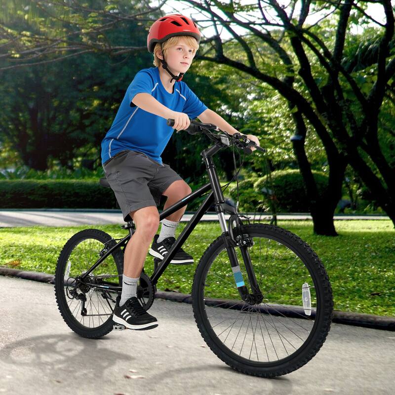 Metal Plastic Kids Mountain Bike with 6-Speed Shimano and Front Suspension