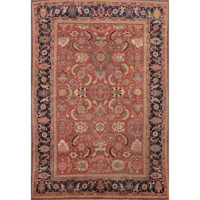 Hand Knotted Oriental 100% Wool Carpet Traditional Floral Oranges & Rust Sultanabad Area Rug - 13' 3'' X 9' 7''