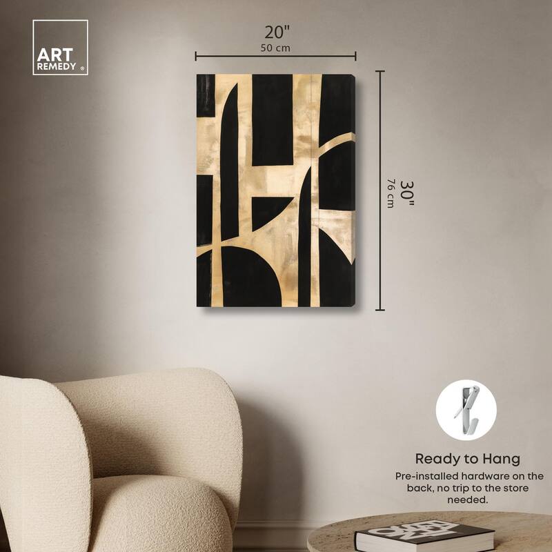 Noir and Gold II Canvas by Art Remedy, Gallery Wrapped