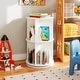 preview thumbnail 5 of 5, Kids Wooden Rotating Bookshelf Small Corner Organizer with Baffles