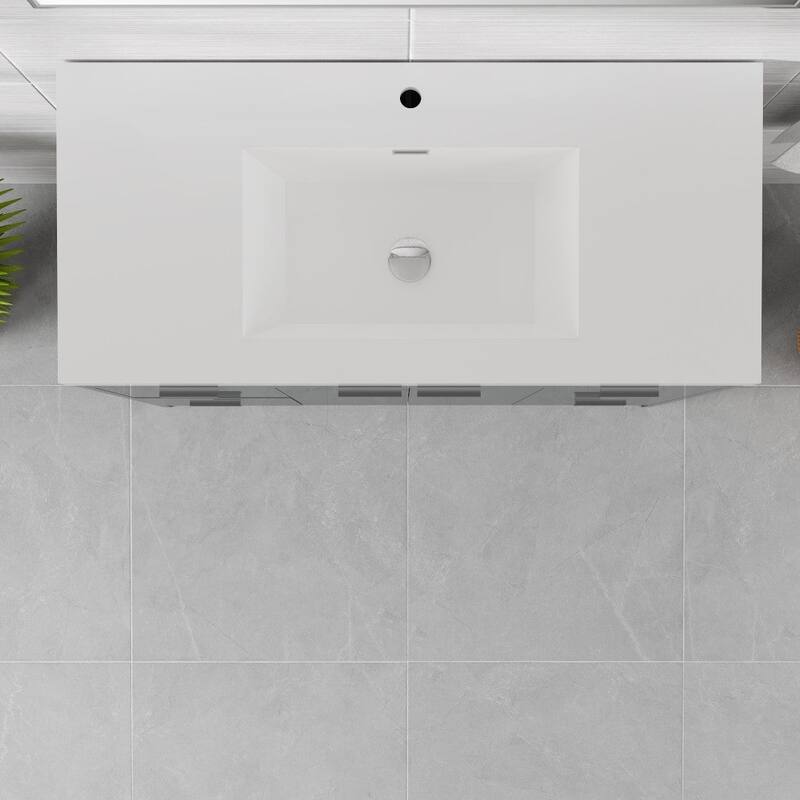 Eviva Lugano 42"W Gray Modern Bath Vanity with WH Acrylic Top - 42"
