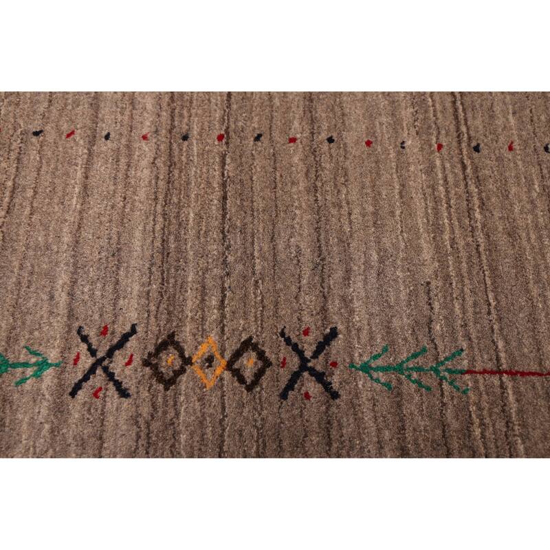 ECARPETGALLERY Hand Loomed Kashkuli Gabbeh Grey Wool Rug - 5'0 x 8'0