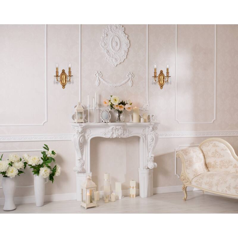 Elegant Lighting 9202W9/RC Rosalia 2 Light 11" Tall Wall Sconce with