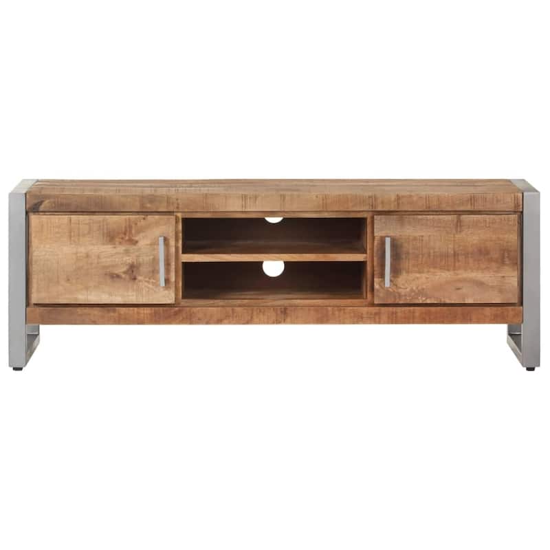 vidaXL TV Stand 47.2"x11.8"x15.7" Rough Mango Wood - 47.2" x 11.8" x 15.7"