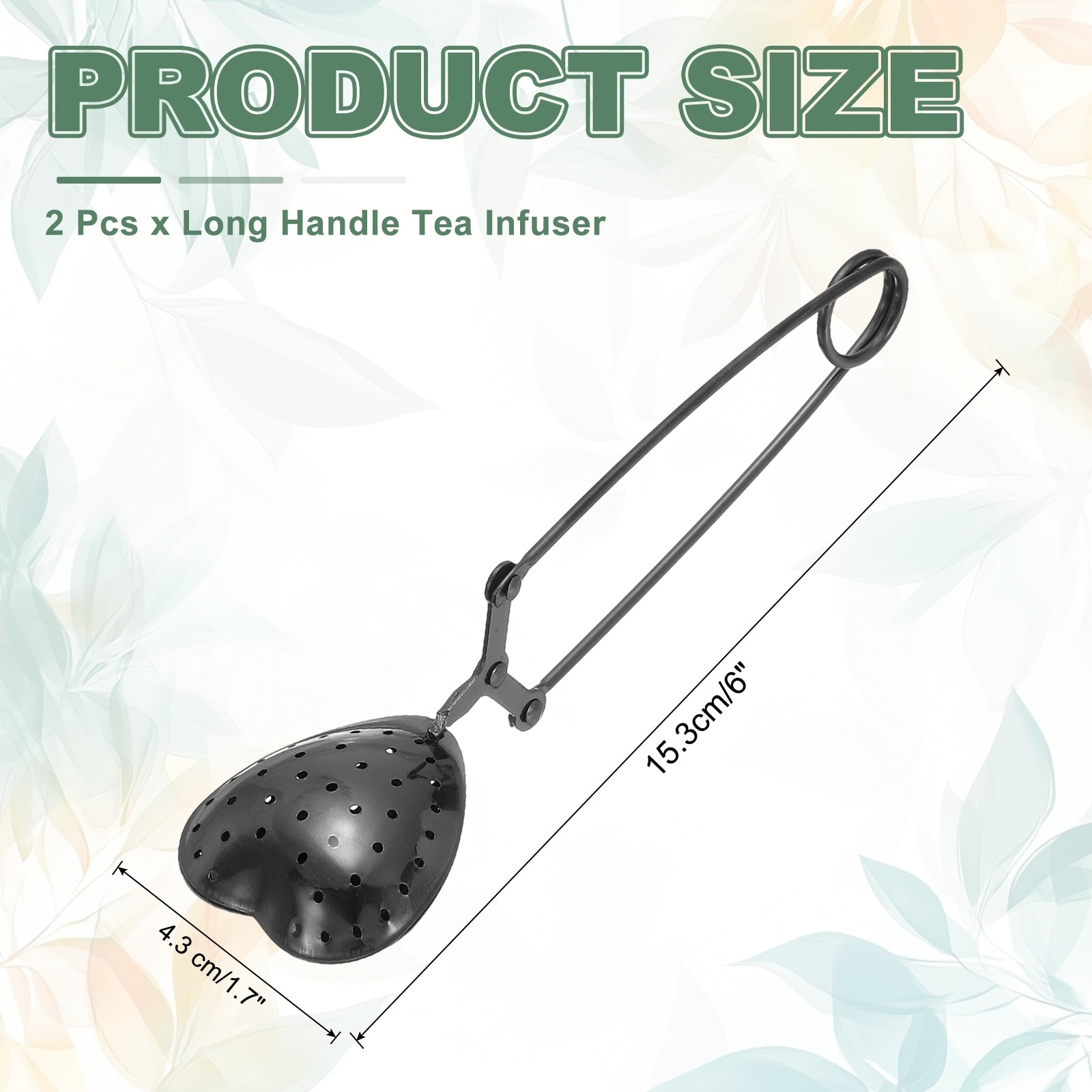 Tea Infuser, Stainless Steel Loose Leaf Tea Infuser Filter for Cup and Teapot, Long Handle Tea Steeper