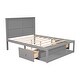 preview thumbnail 7 of 13, Rustic Full Size Platform Kids Bed Frame with 2-Drawers, End Shelf, Solid Wood Frame for Bedroom, No Box Spring Required, Grey