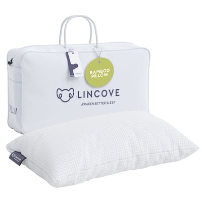 Lincove Bamboo Pillow - Luxury Hotel Quality Temperature Regulating Bamboo Pillow for Stomach Sleepers Soft Pillow
