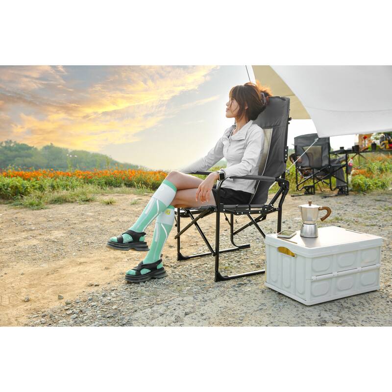 Camping Directors Chair, Heavy Duty,Oversized Portable Folding Chair With Side Table,Pocket For Beach