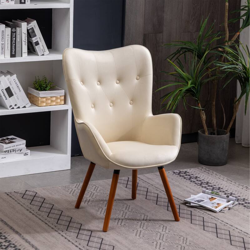 Contemporary Silky Velvet Tufted Button Back Accent Chair