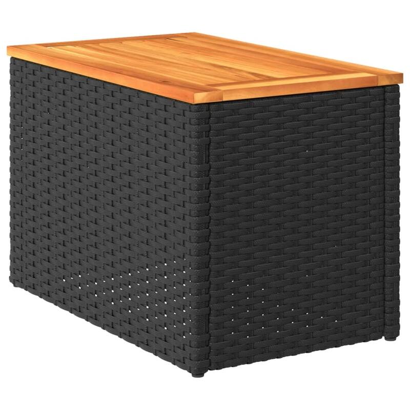 vidaXL Patio Side Tables Side Coffe Tea Table 2 Pcs Poly Rattan Solid Wood - 13.4 x 21.7 x 14.6 in