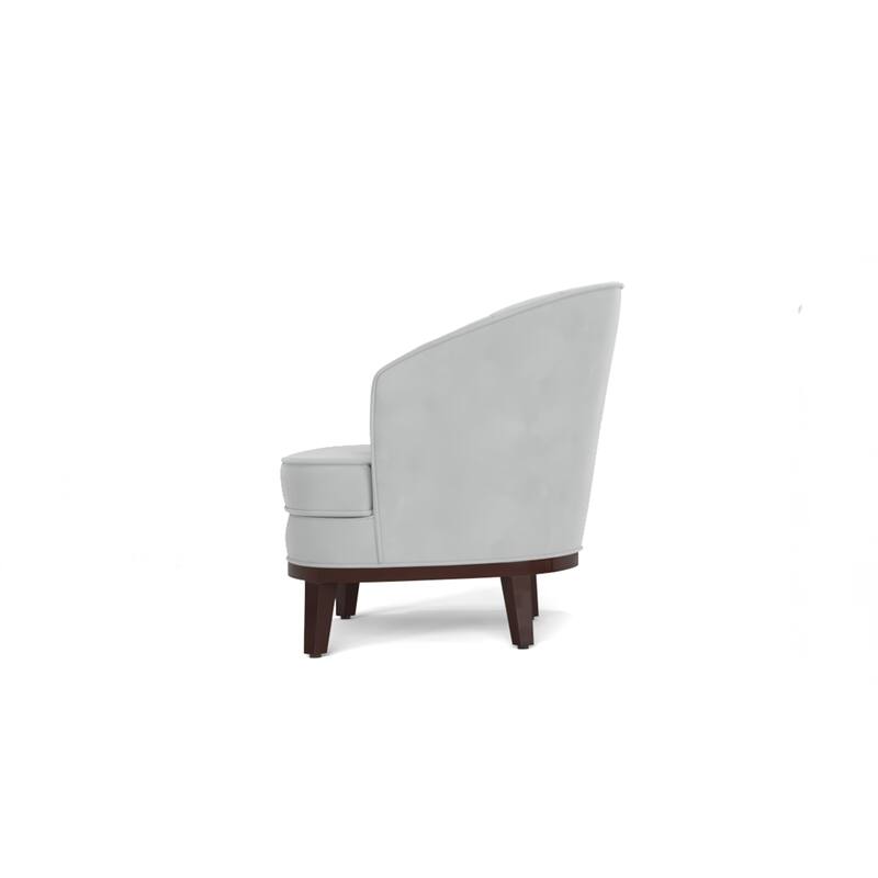Ava Upholstered Barrel Accent Chair, Light Grey